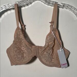 FREYA NWT Lace Nude/Beige Underwire Convertible Strap Bra NEW SZ 30G